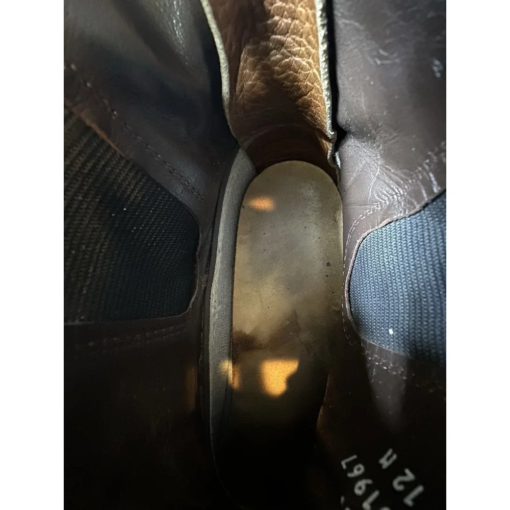 LL Bean Men 12 M Chelsea Bean Boots Tumbled Leather Duck Boots USA Brown